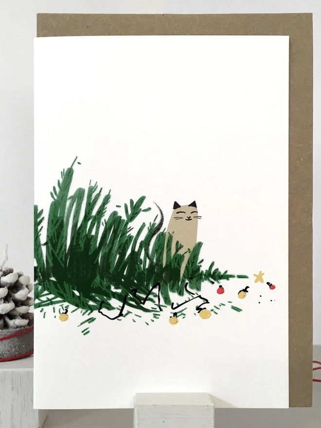 Cat Christmas Cards (Pack Of 1, 5, 10 Or 20)
