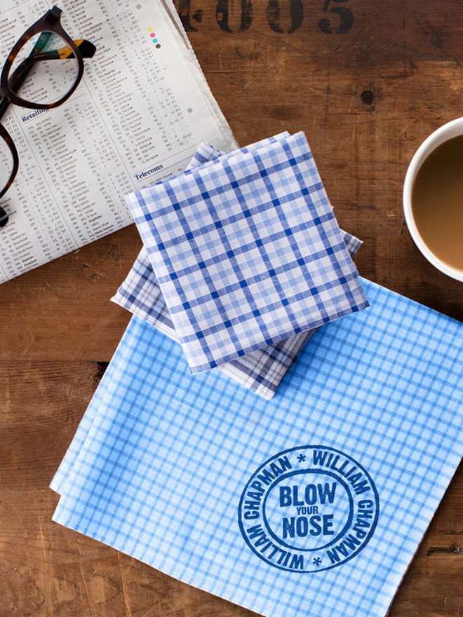personalised cotton handkerchiefs