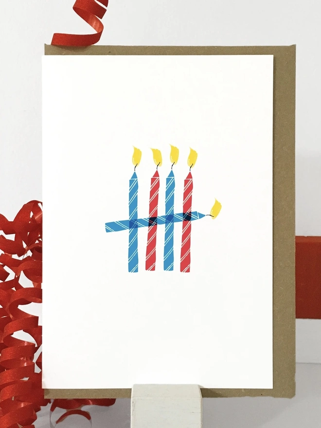 5th Birthday Candle Tally Card 