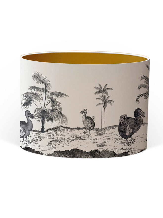 Handmade dodo bird lampshade with vintage illustration design for unique artisan interiors