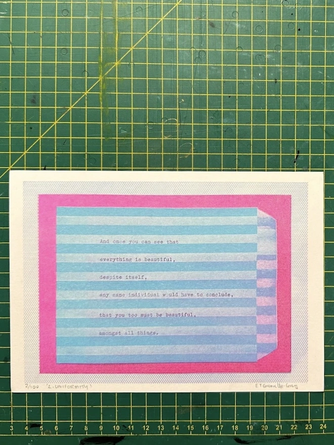 'Uniformity' A5 Risograph Print Wall Art