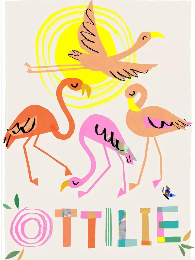 Personalised Flamingo Print