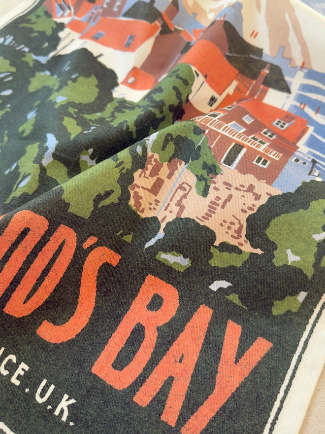 Visit Robin Hood's Bay Tea Towel Close Up