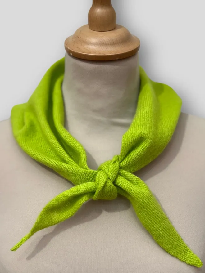 Lime Green Triangle Neckerchief Front View