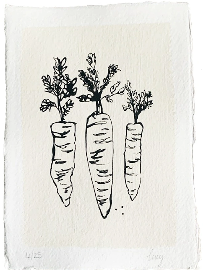 Garden Veg Carrots Screenprint