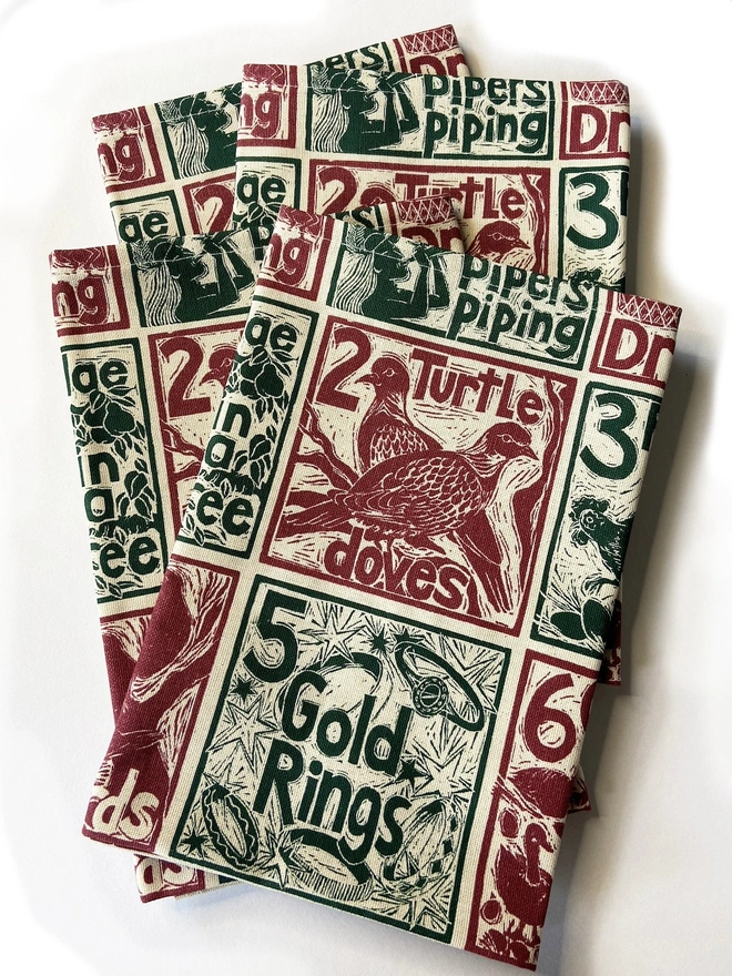 Christmas Organic Cotton Napkins (Set Of 6)