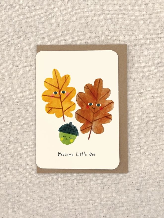 Welcome Little One Greetings Card Front