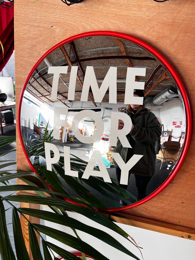 Convex painted mirror time for play