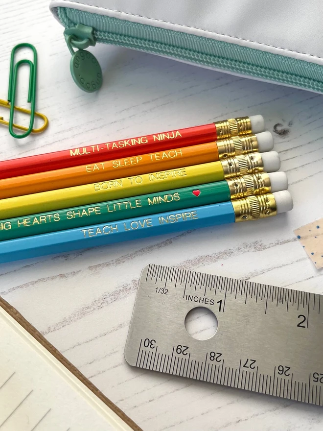 Inspiring Teacher Pencil Gift (Set Of 5)
