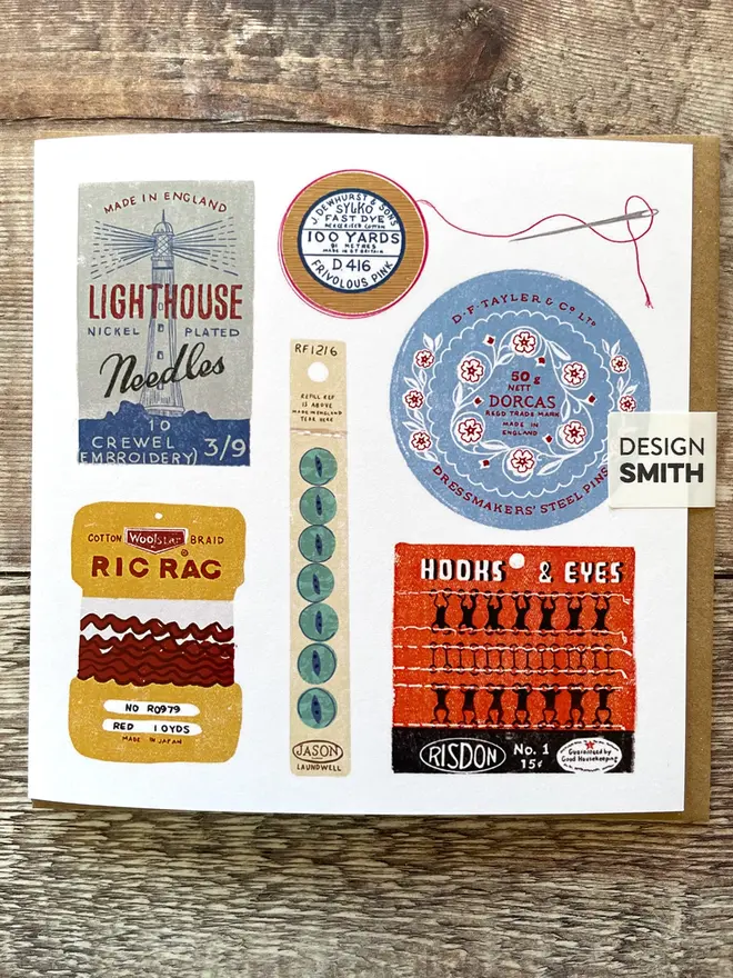 Sewing Collection Blank Greetings Card