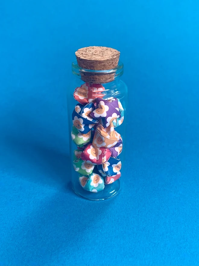 Handmade Origami Lucky Stars In Mini Glass Bottle
