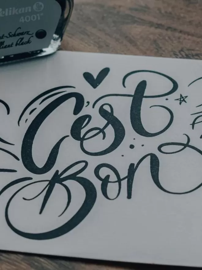 C'est Bon Letterpress Greeting Card