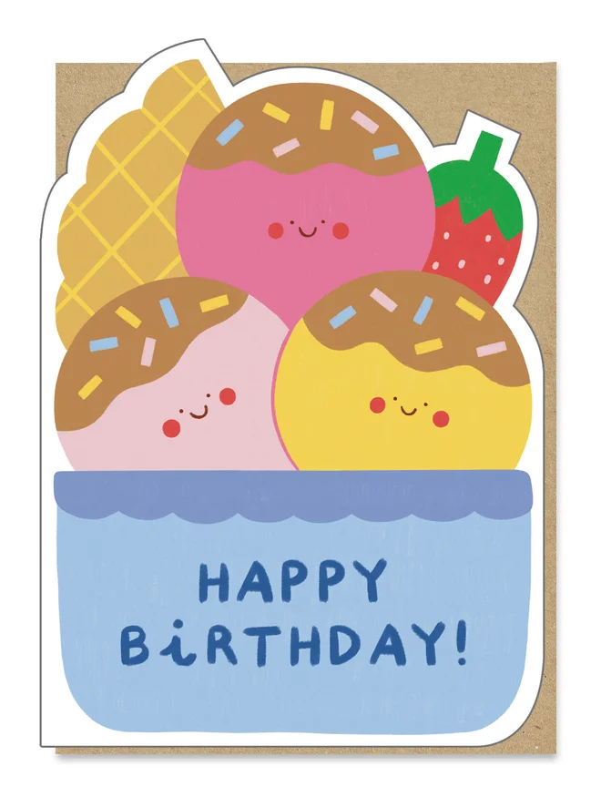birthday ice cream sundae card