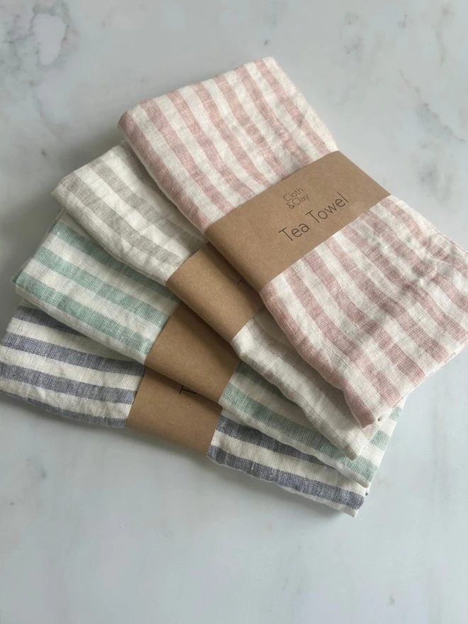 Striped Linen Tea Towel