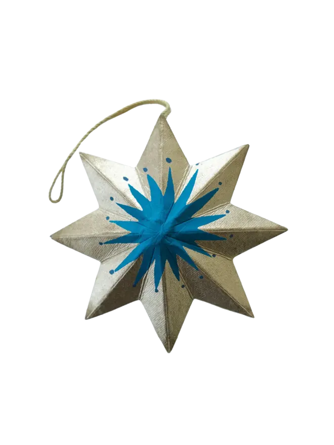 Golden Star Screen-Printed Board Decoration (Set Of 6)