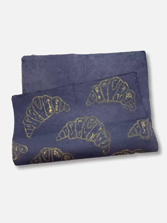 Croissants Block Printed Wrapping Paper