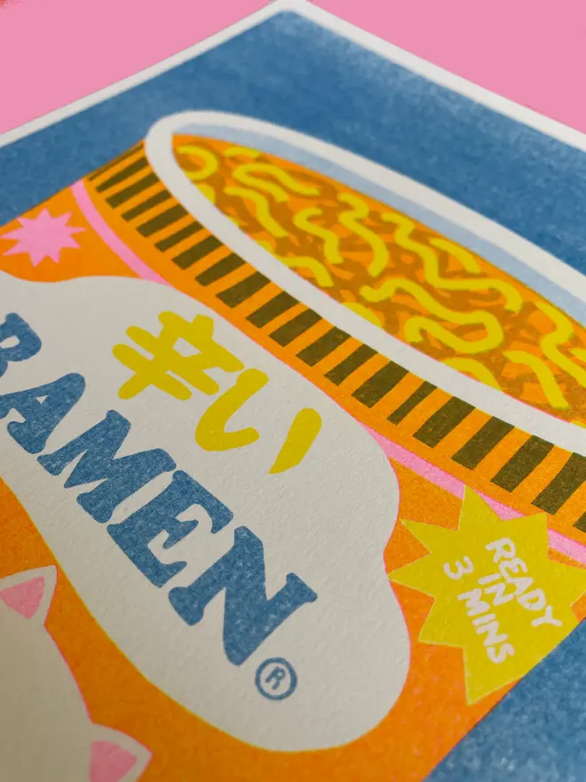 Ramen Risograph Print