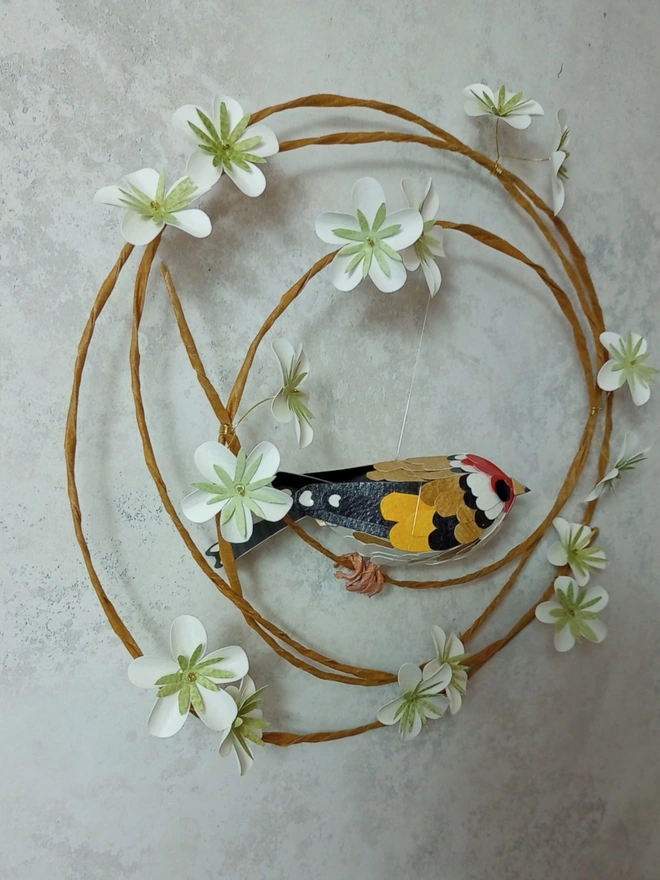 goldfinch floral wall art