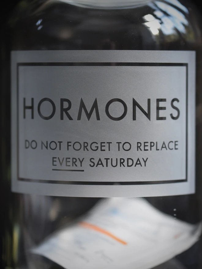 Hormones Menopause HRT storage jar