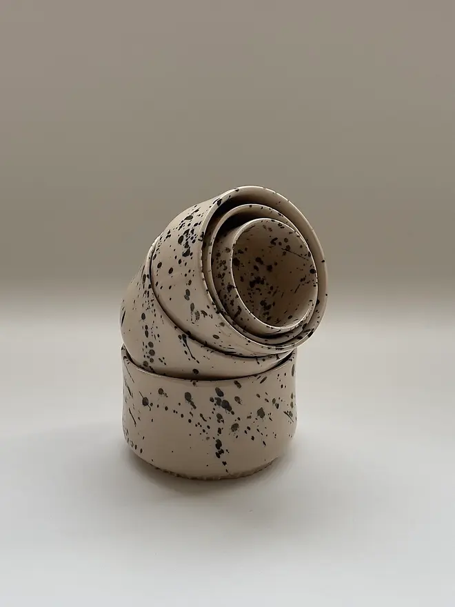 Speckled Handleless Ceramic Coffee Tumbler