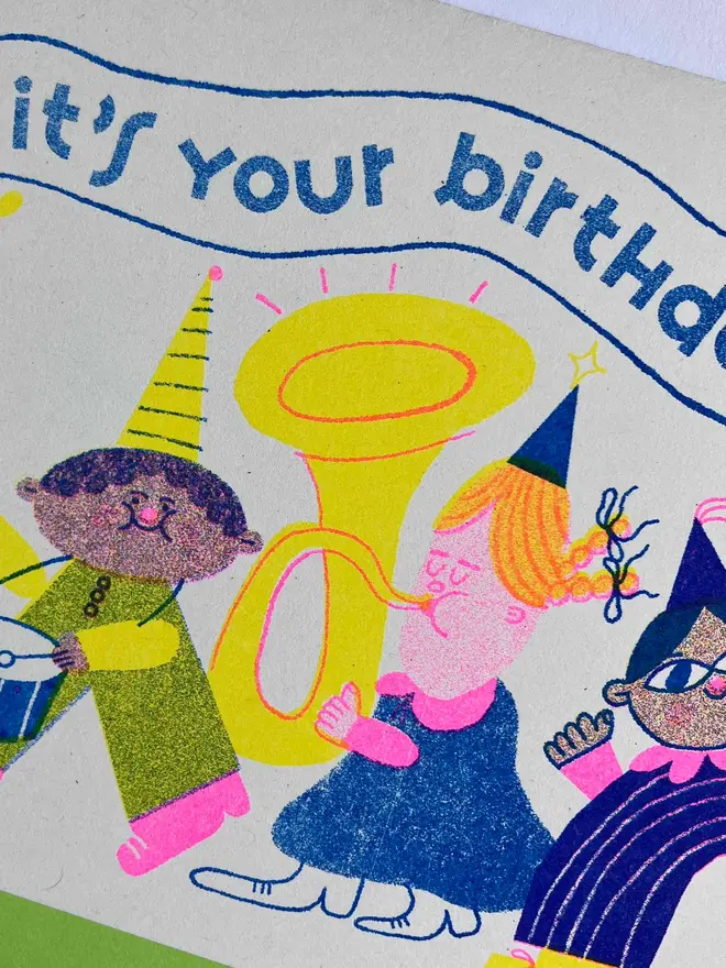'It's Your Birthday' A6 Riso Birthday Parade Card