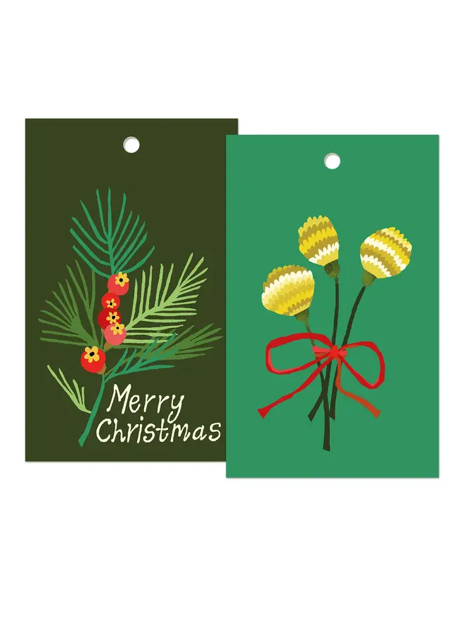 illustrated festive gift tags