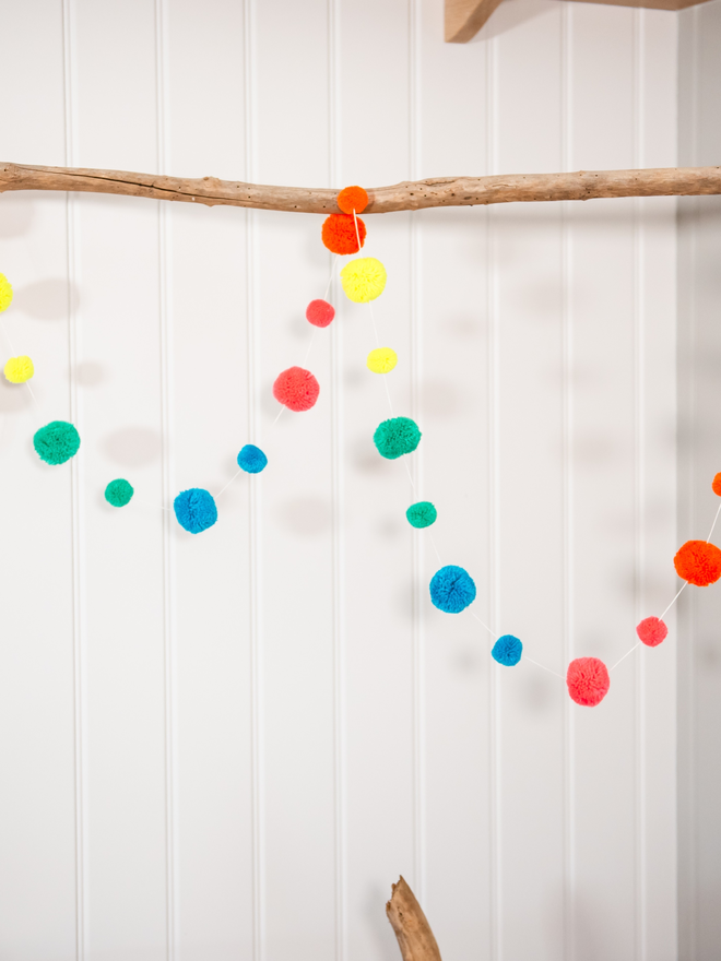 pom pom garland neon brights 