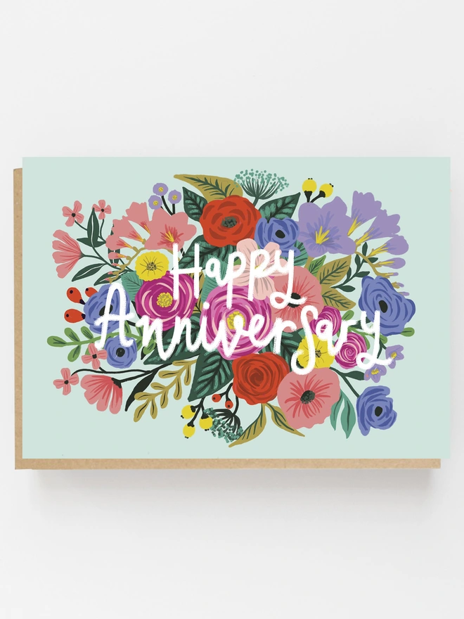 floral anniversary card