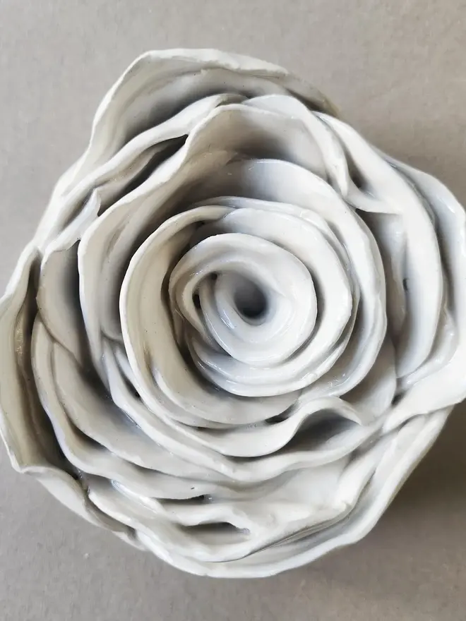 white ceramic rose flower for wall pottery art gift ideas anniversary wedding