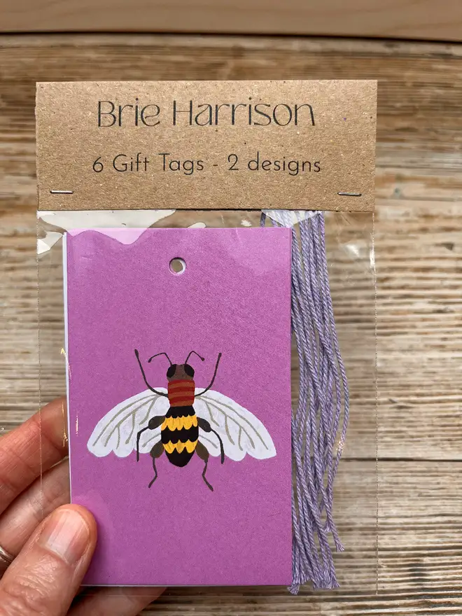 illustrated insects gift tags