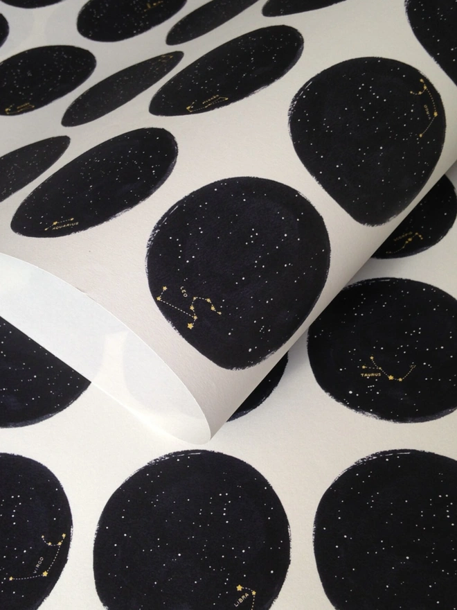 Zodiac Constellation Wrapping Paper 
