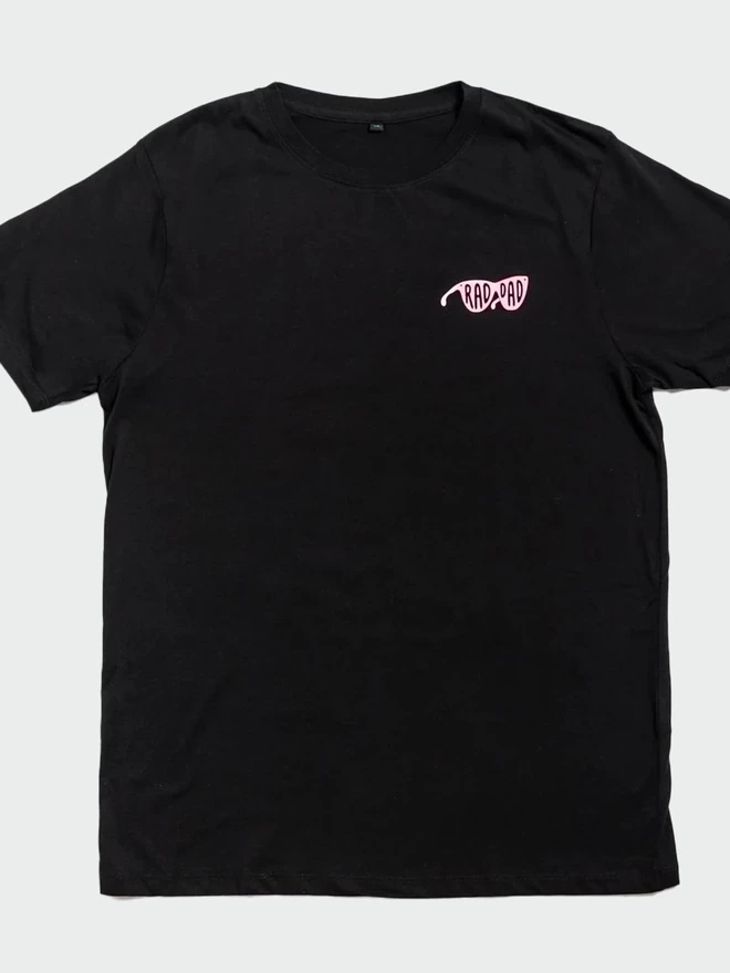 The front of the Black & Beech black Rad Dad cycles t-shirt