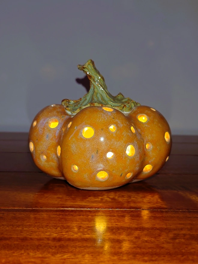 Pumpkin candle holder