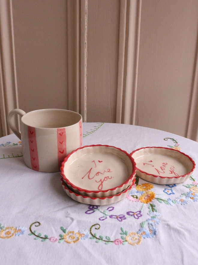 I love you Valentine's Day ceramic dish