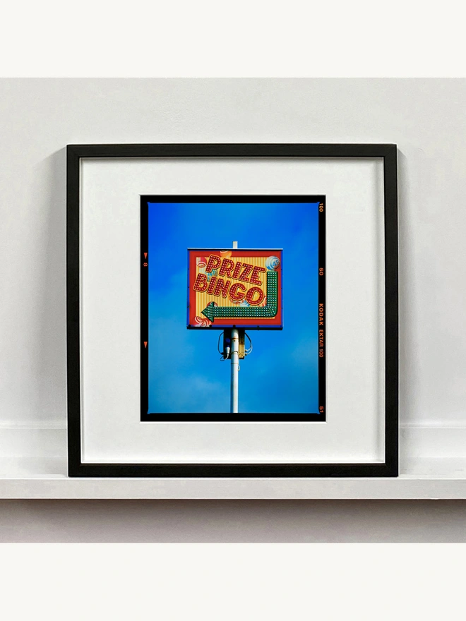 Prize Bingo Richard Heeps colour print mounted square framed in black