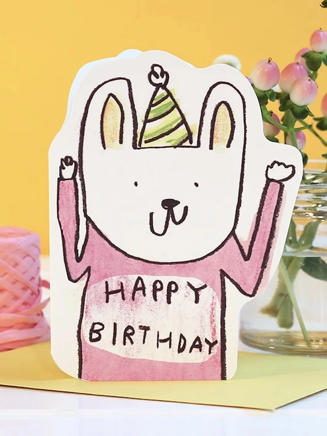 Cut-Out Rabbit Birthday Card 