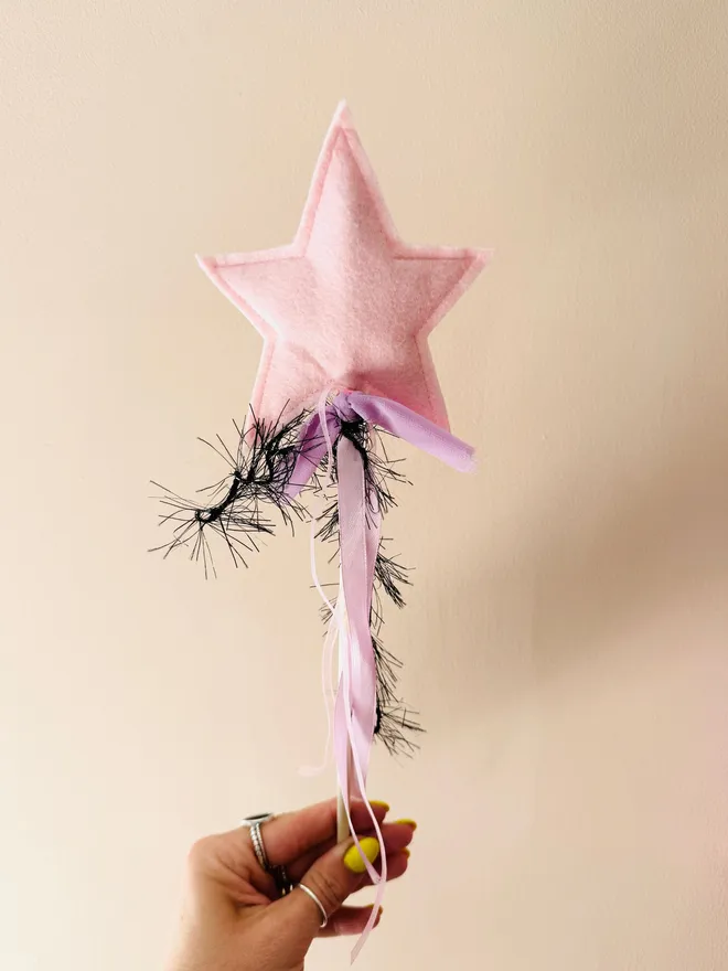 Felt star wand Halloween star wand pink star wand star wand felt Halloween fancy dress party wand kids wand