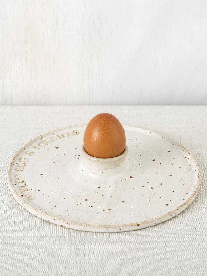 Satin Snowdrop Egg & Soliders Plate