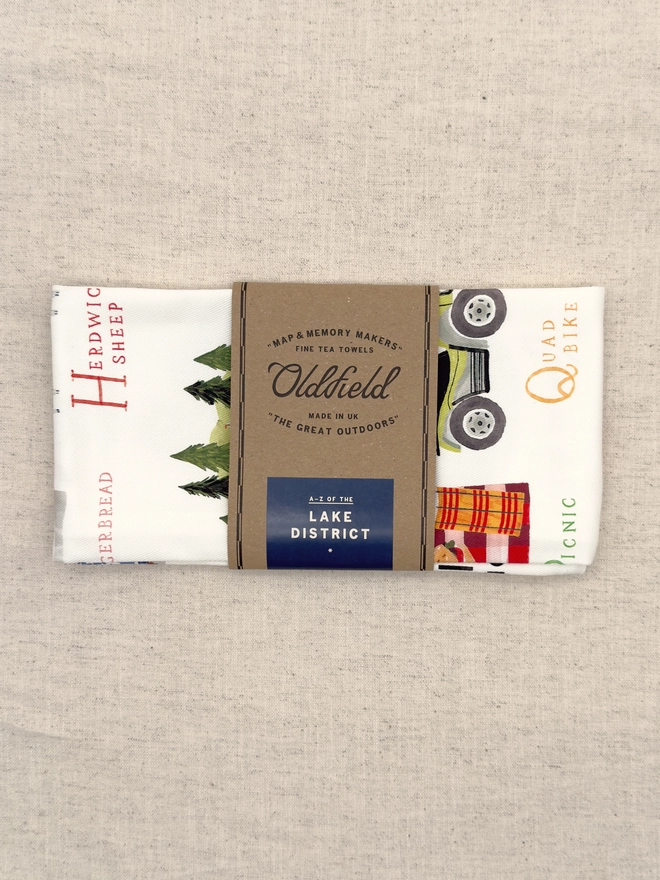 A-Z Lake District Tea Towel Folded Front