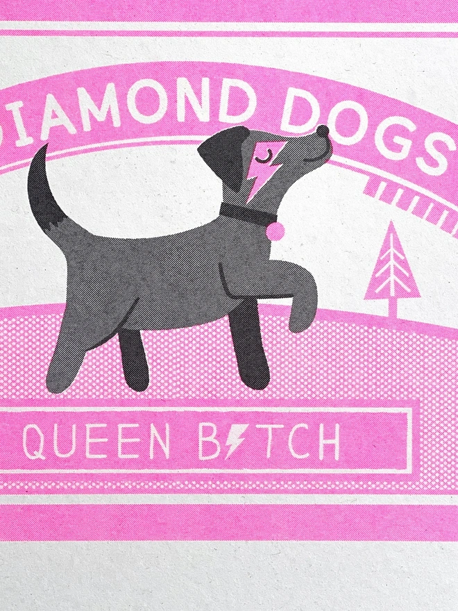 'Diamond Dog' Risograph Print