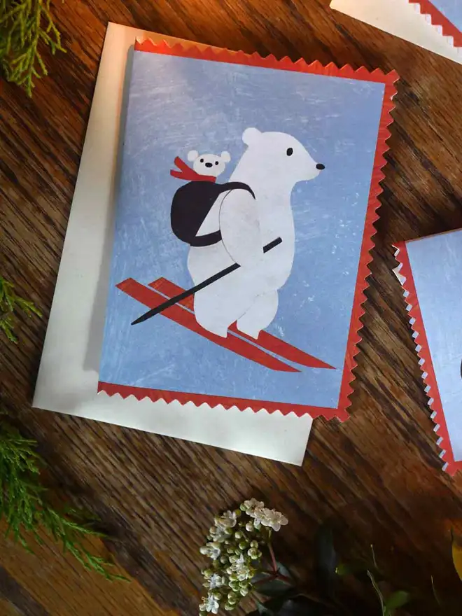 Mama Bear Christmas card Mortlake Papers