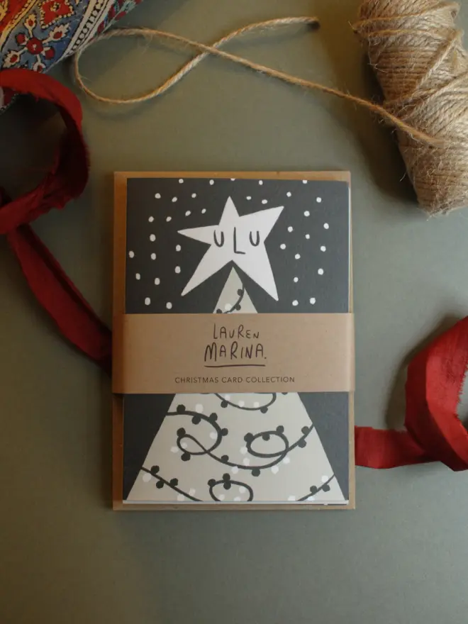 Plastic free Christmas card pack