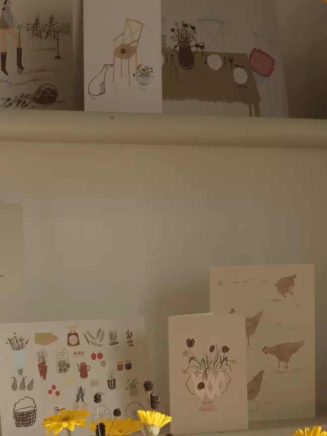 shelving with cute greetings cards for any occasion. 