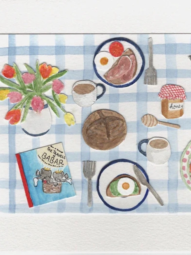 Breakfast With Babar Greetings Card