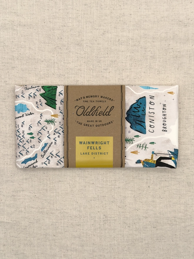 Wainwright Fells Tea Towel Folded Front