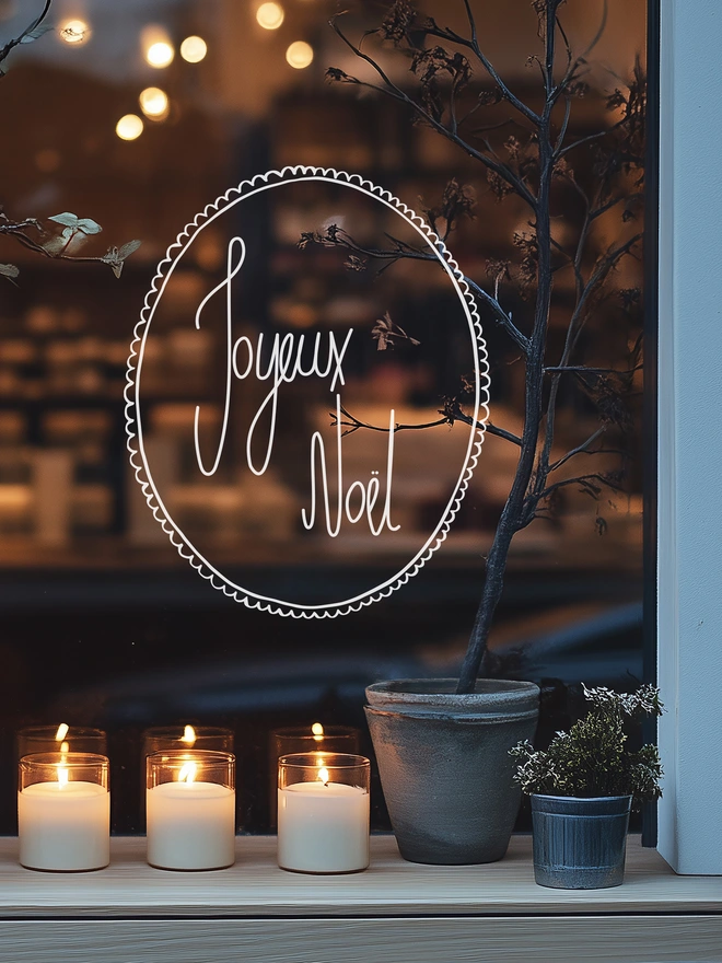 joyeux noel christmas window sticker