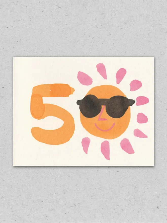 Sunshine 50th Birthday Card