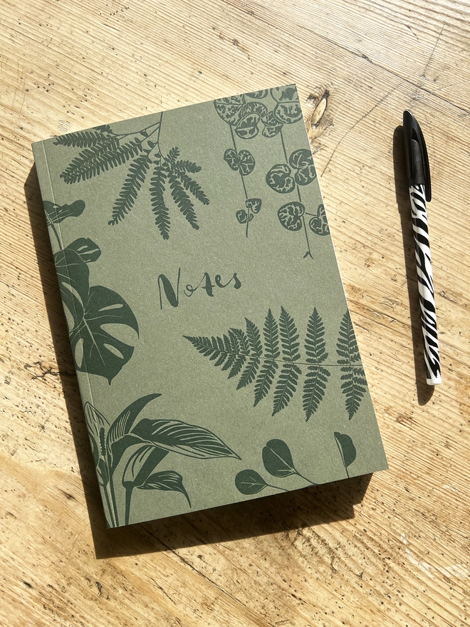Front of the notebook showing different types of Foliage.