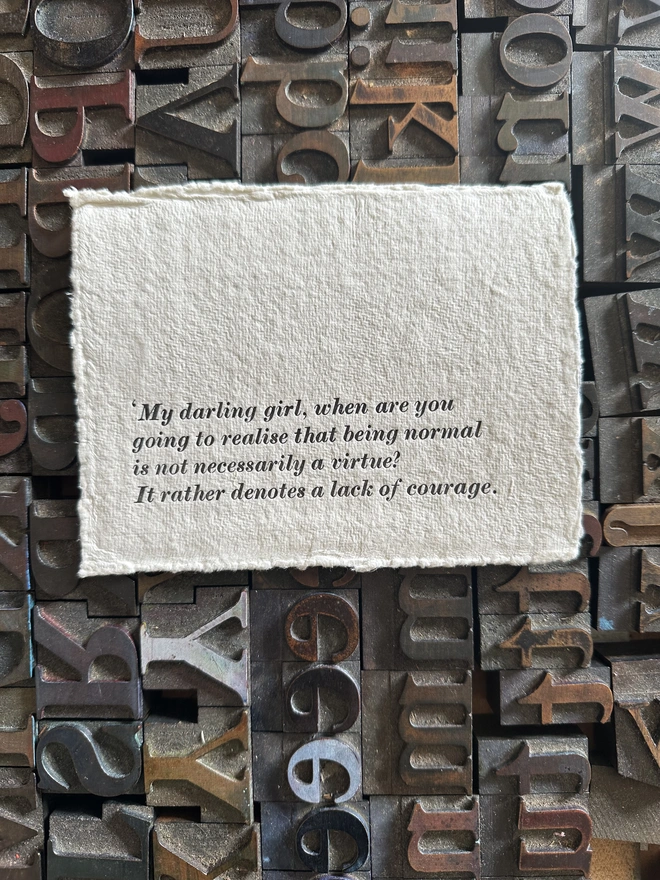 practical magic letterpress printed card