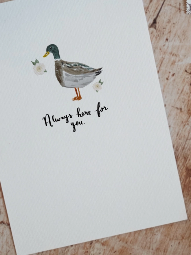 Always here for you duck card 